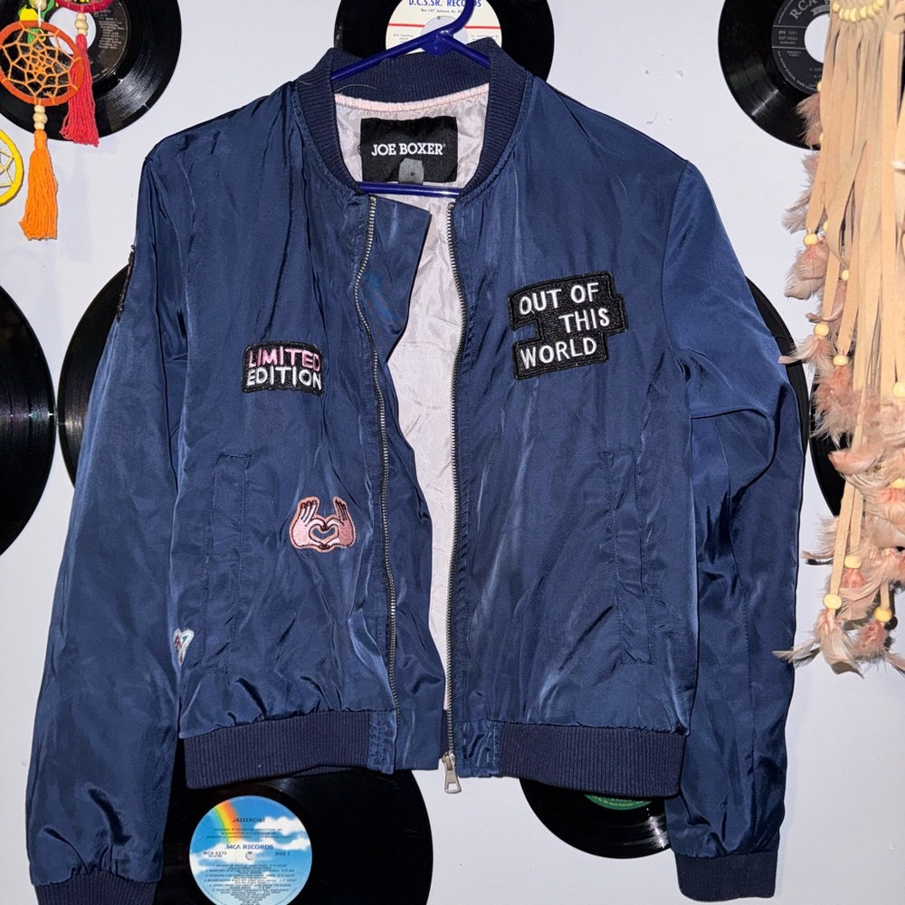Joe Boxer Navy Blue Women’s Bomber Jacket